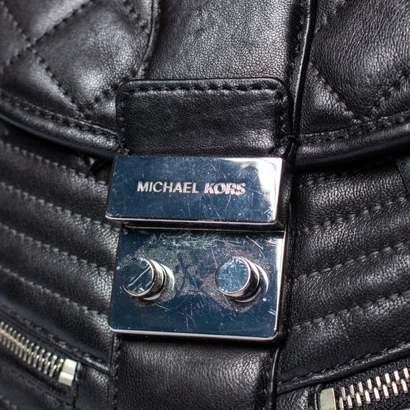 MICHAEL KORS Elisa Black Leather Small Quilted Backpack main image 5